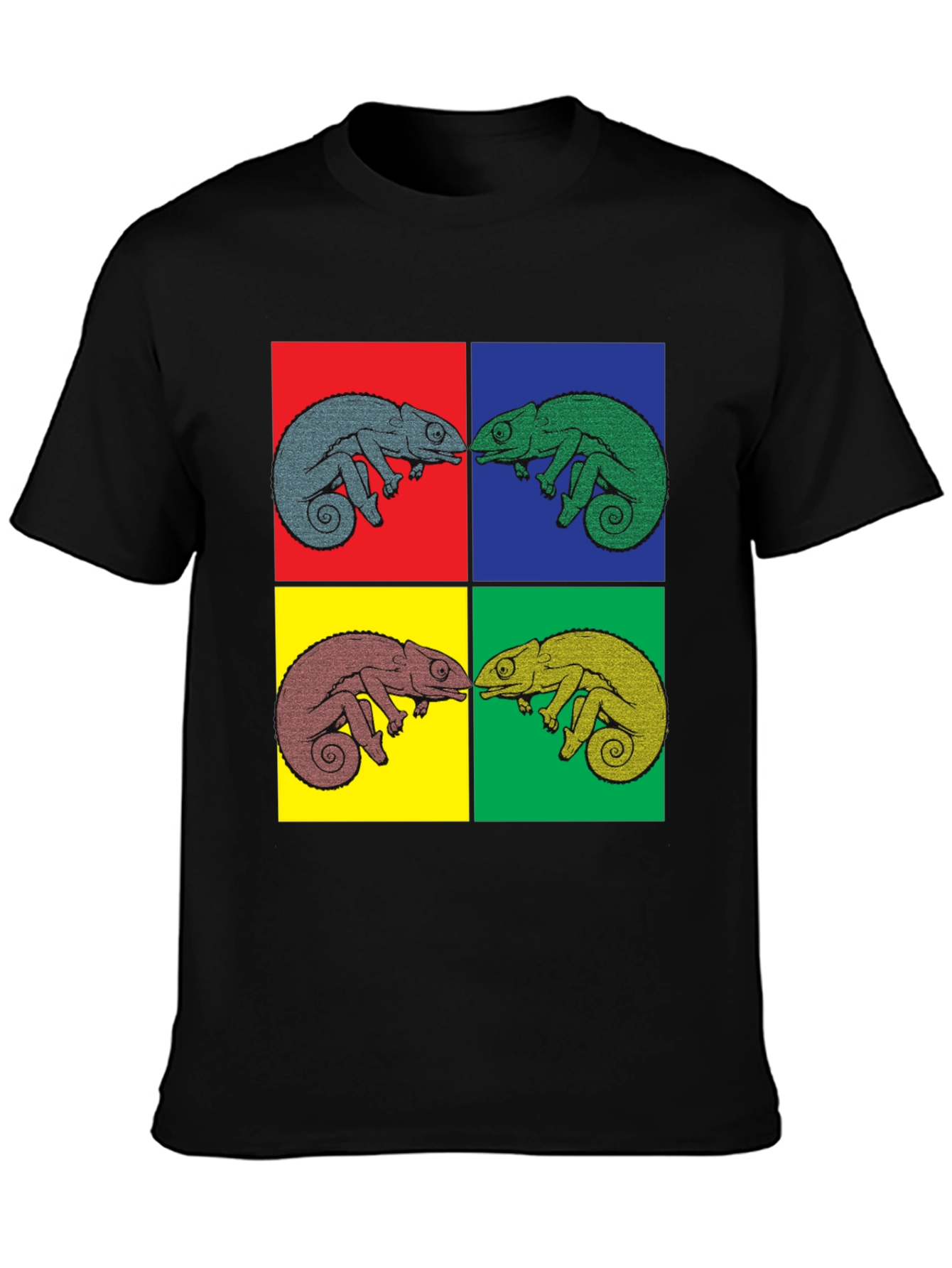 Pop Art Chameleon T-Shirt - Colorful Graphic Tee