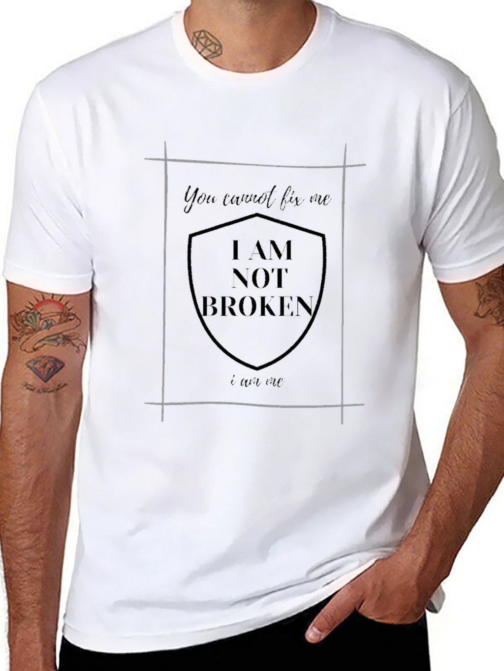 I Am Not Broken Graphic Tee - Black