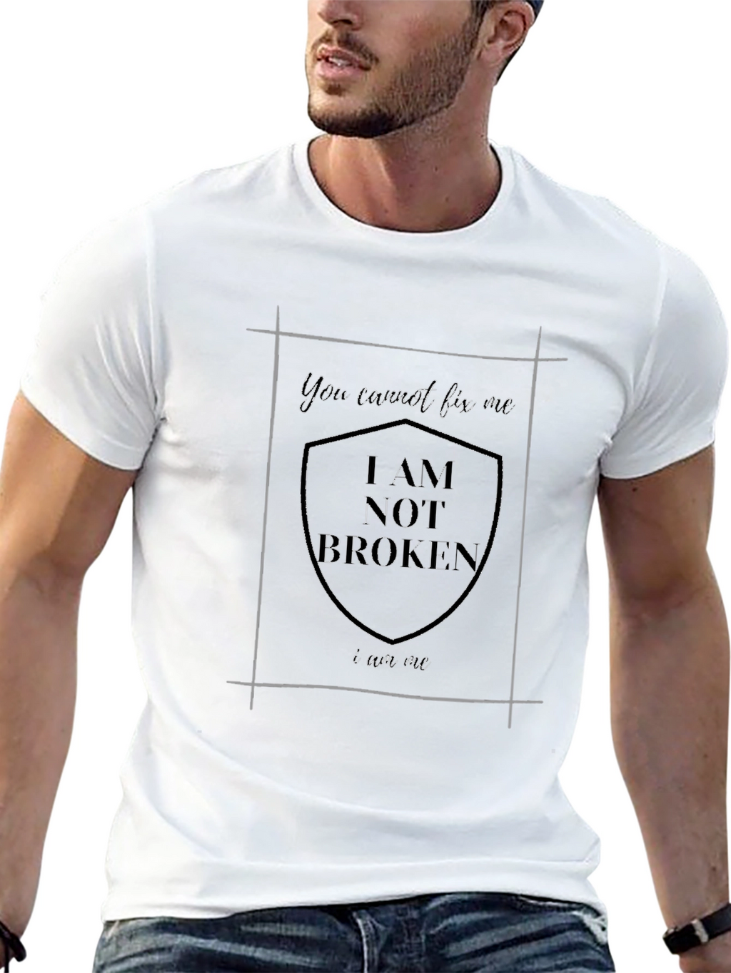 I Am Not Broken Graphic Tee - Black