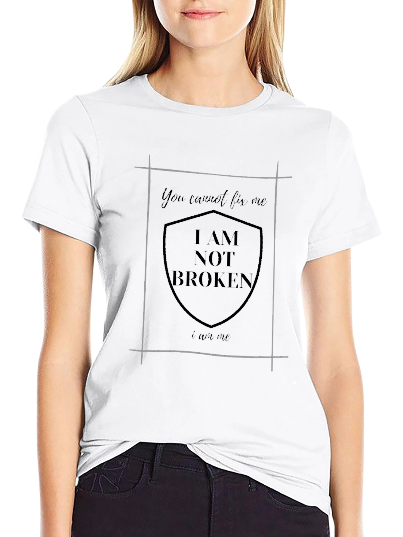 I Am Not Broken Graphic Tee - Black