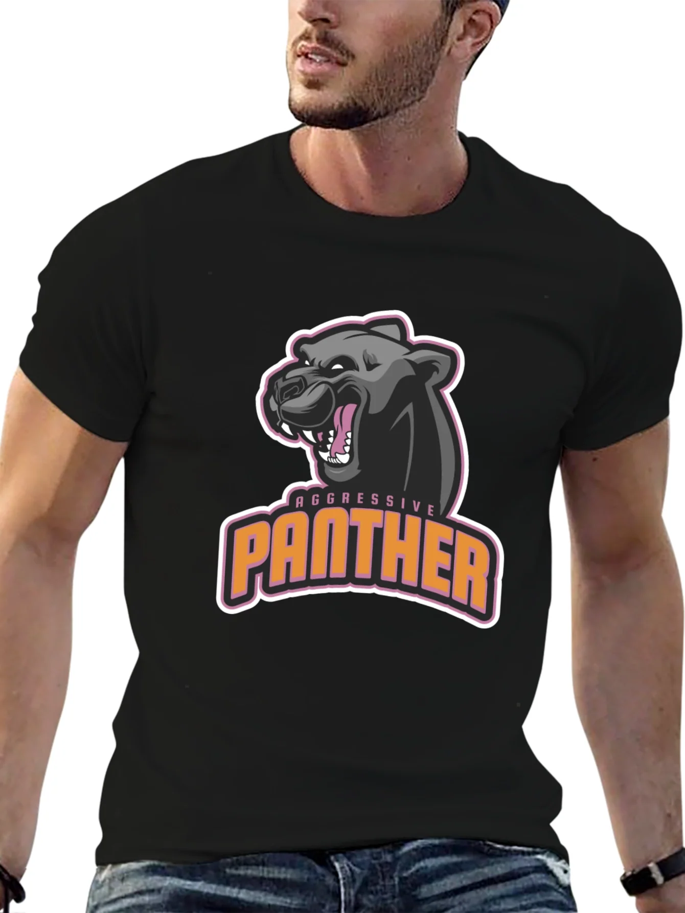 Aggressive Panther Graphic T-Shirt