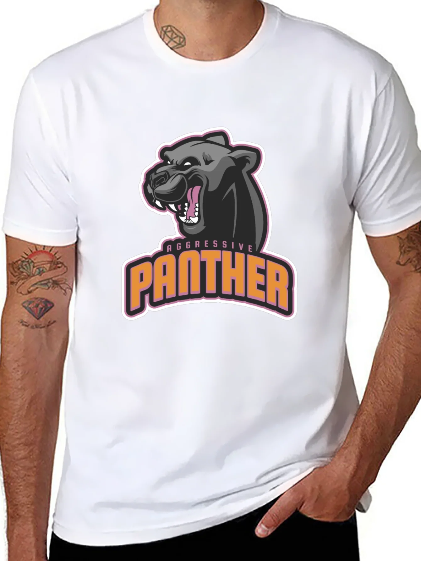 Aggressive Panther Graphic T-Shirt