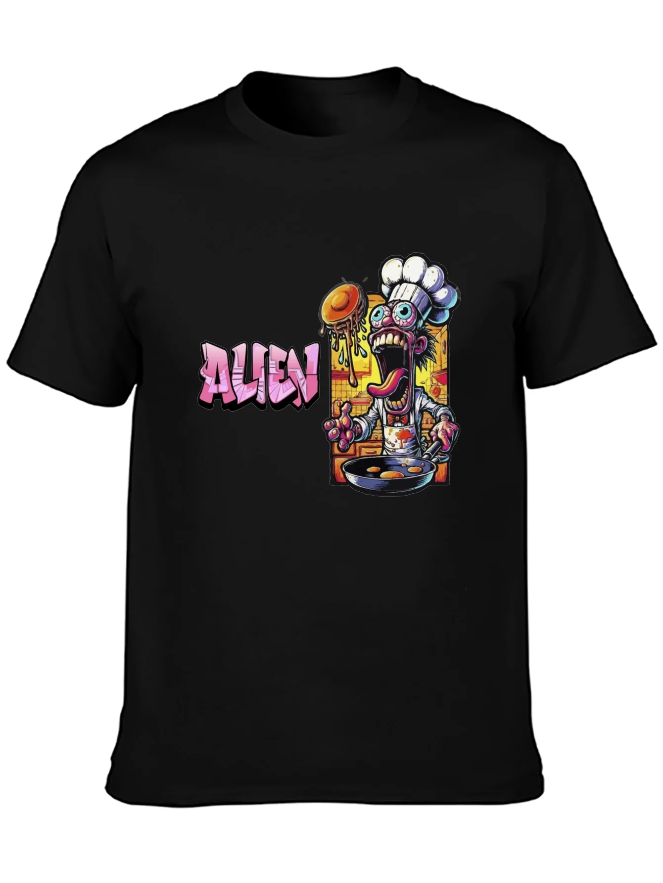 Alien Chef Black Graphic T-Shirt
