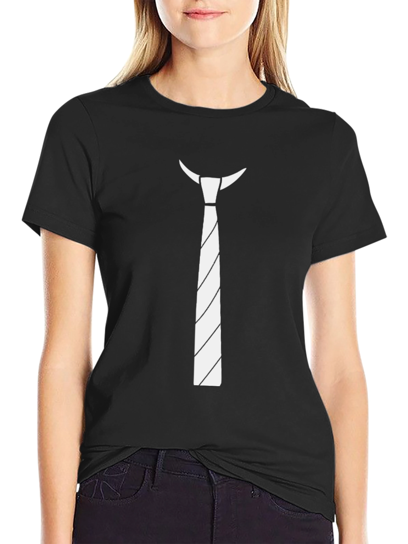 Novelty Tie Print T-Shirt - Funny Casual Wear