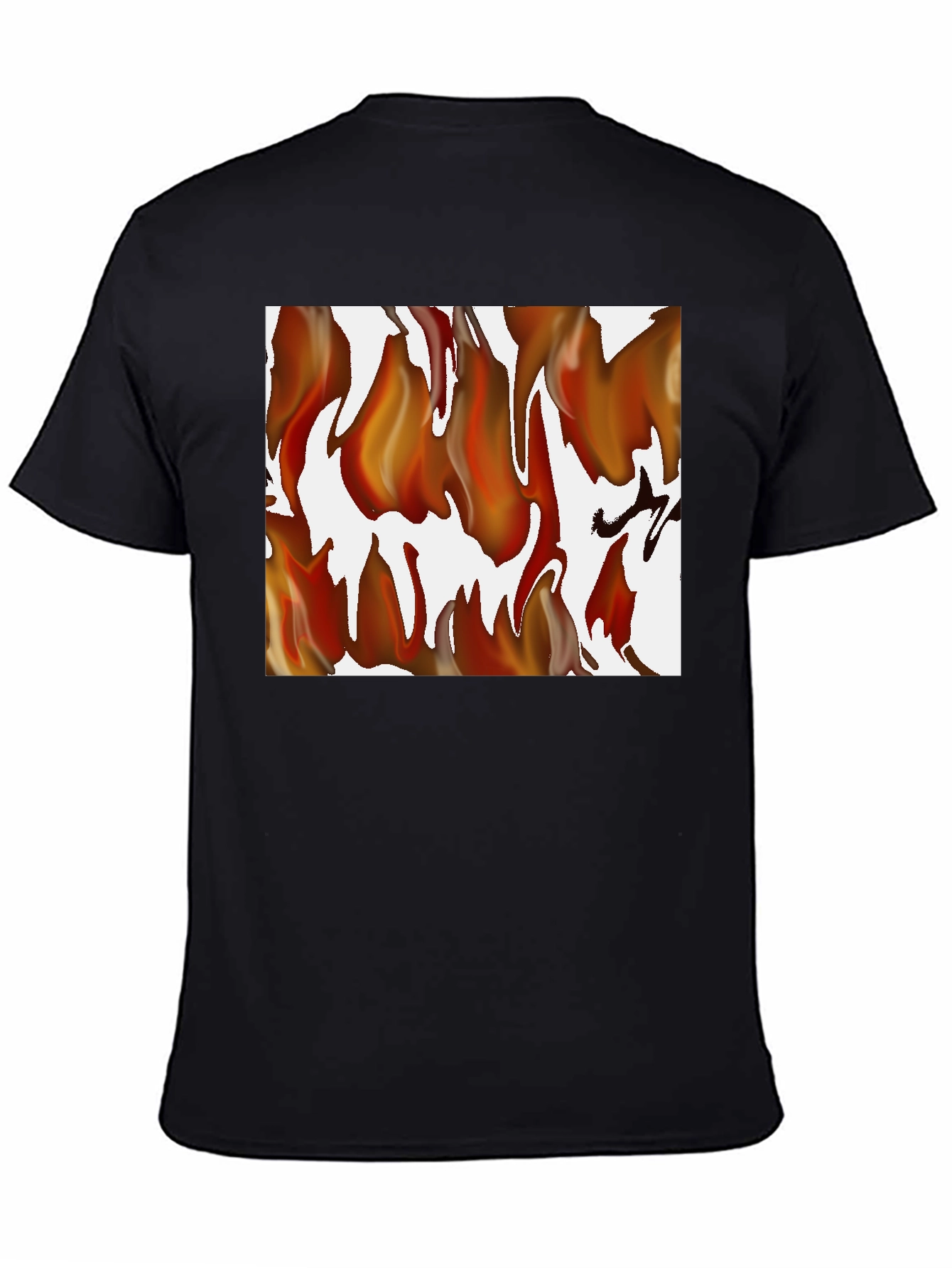 Fiery Flames Graphic Print Black T-Shirt