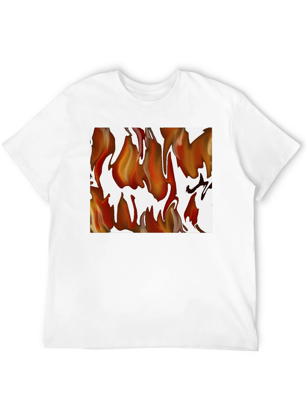 Fiery Flames Graphic Print Black T-Shirt