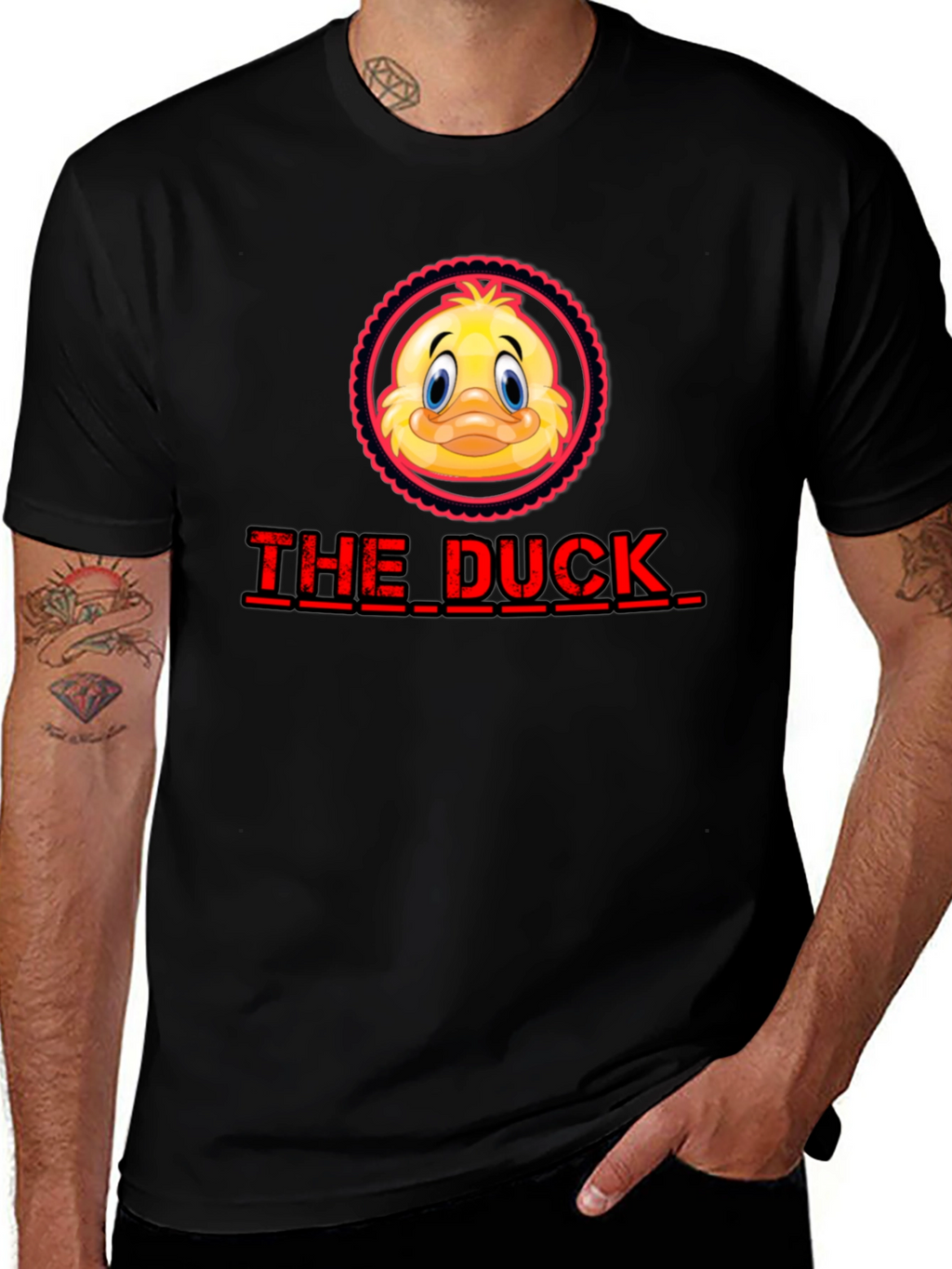 The Duck Graphic Print Black T-Shirt