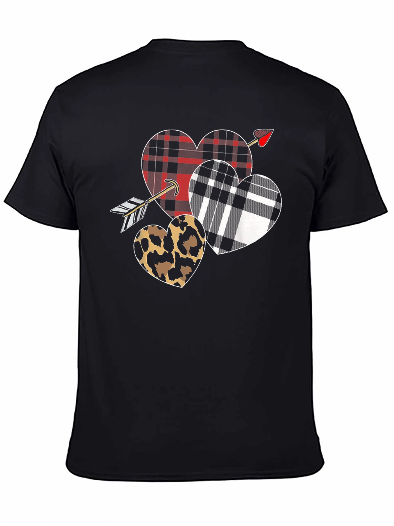 Heart Arrow T-Shirt Valentines Day Black Graphic Tee