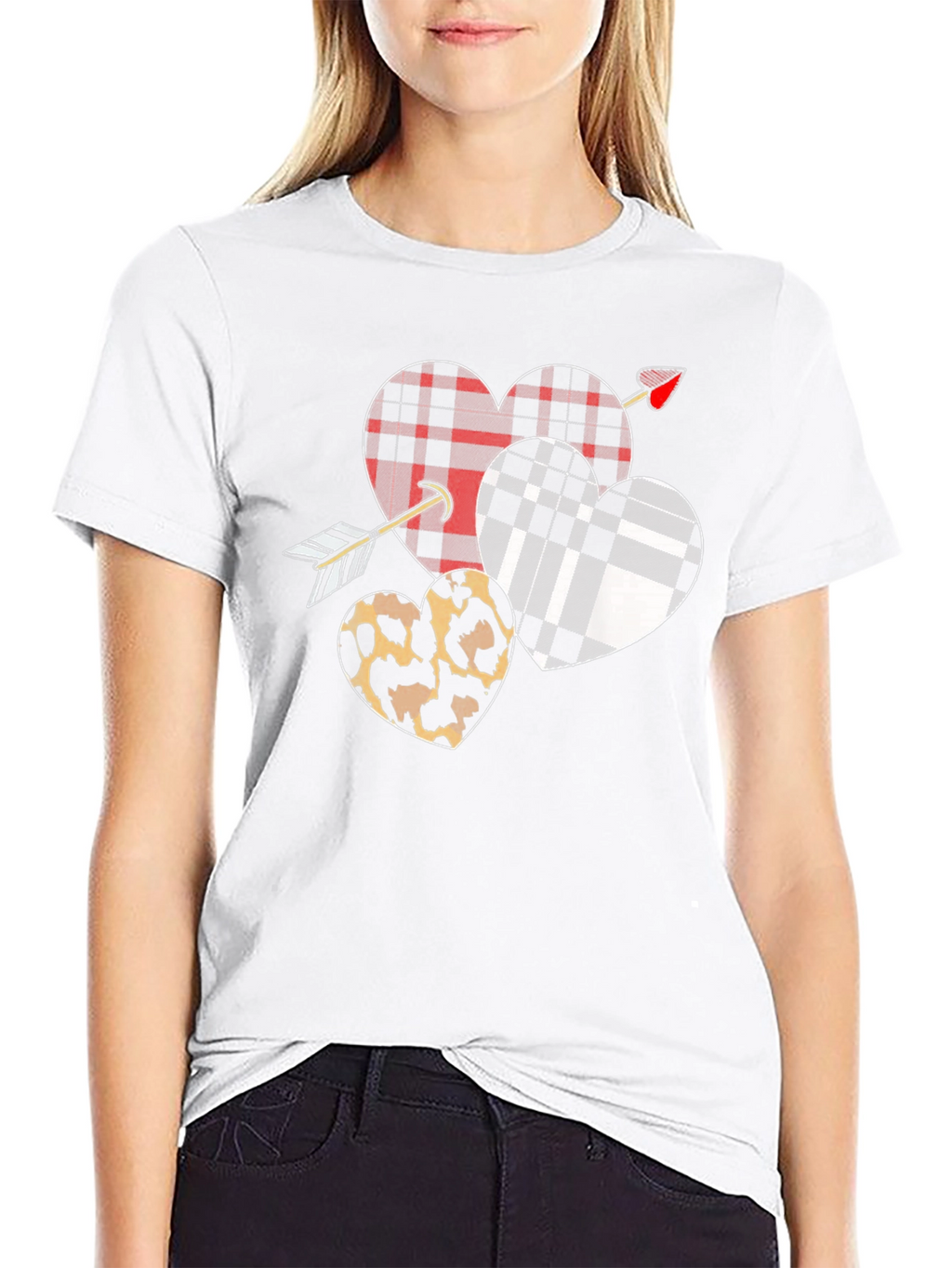 Heart Arrow T-Shirt Valentines Day Black Graphic Tee