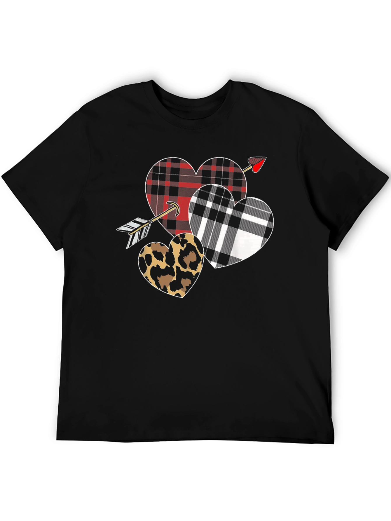 Heart Arrow T-Shirt Valentines Day Black Graphic Tee