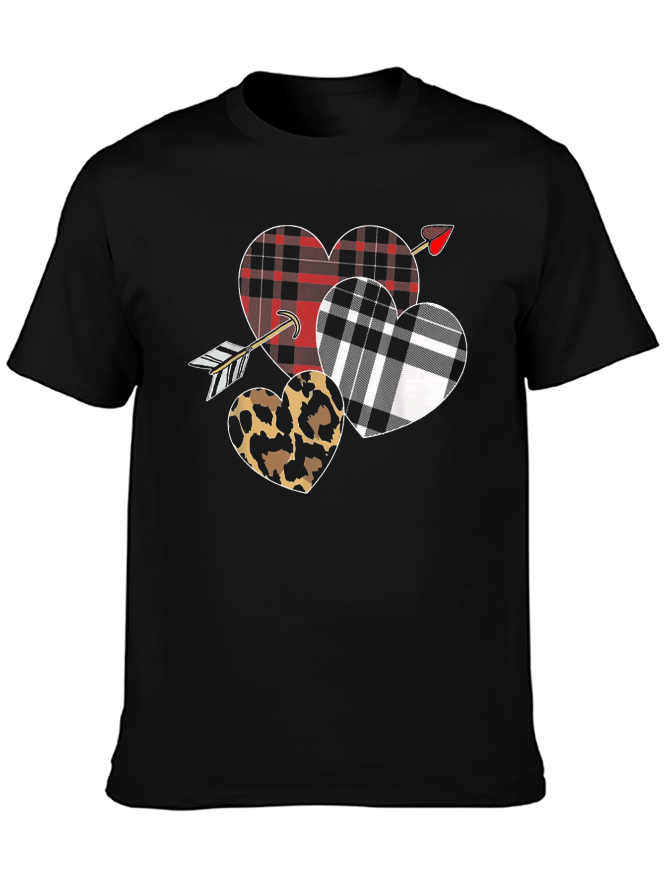 Heart Arrow T-Shirt Valentines Day Black Graphic Tee