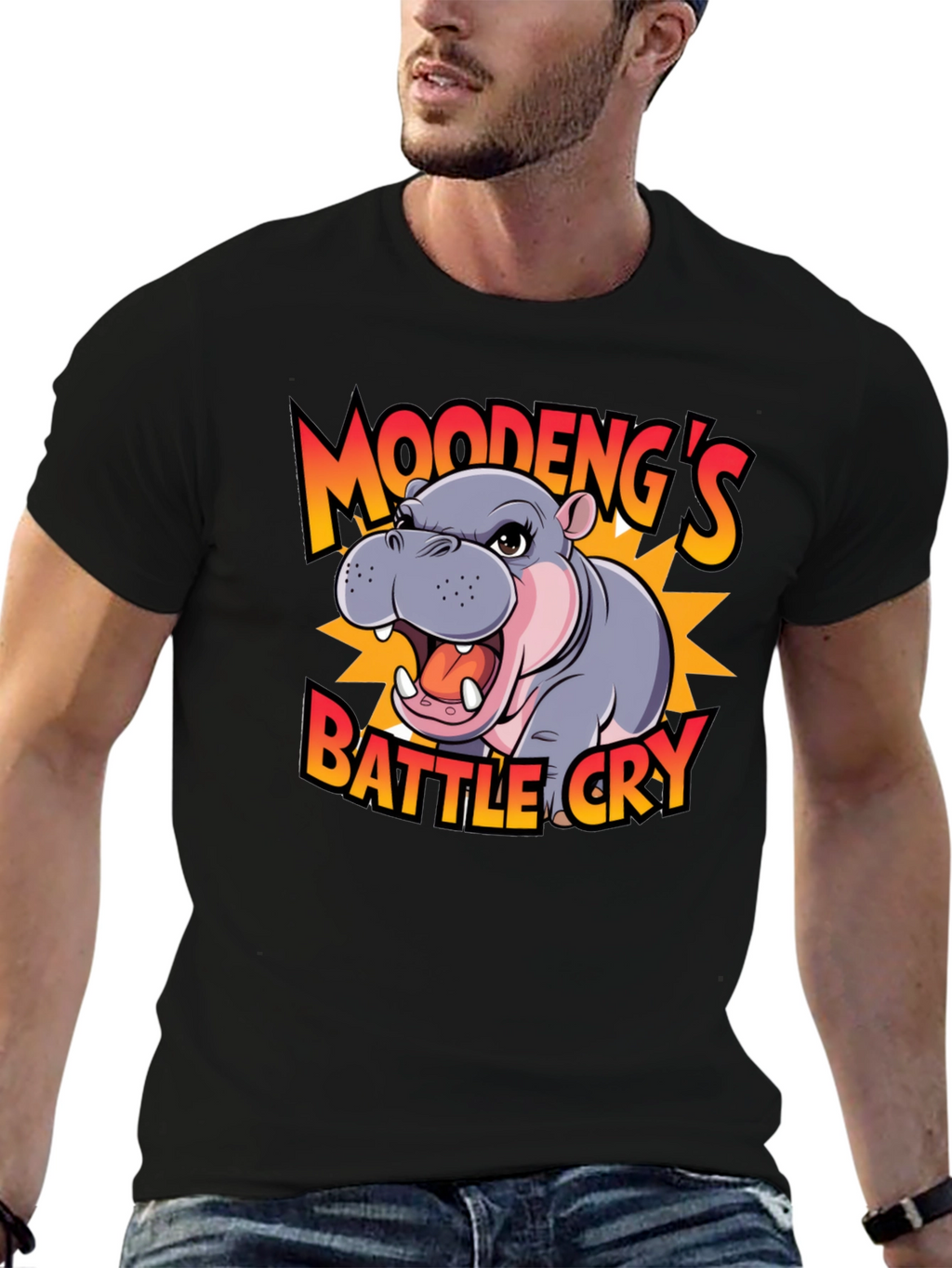 Moodengs Battle Cry Graphic Tee - Black