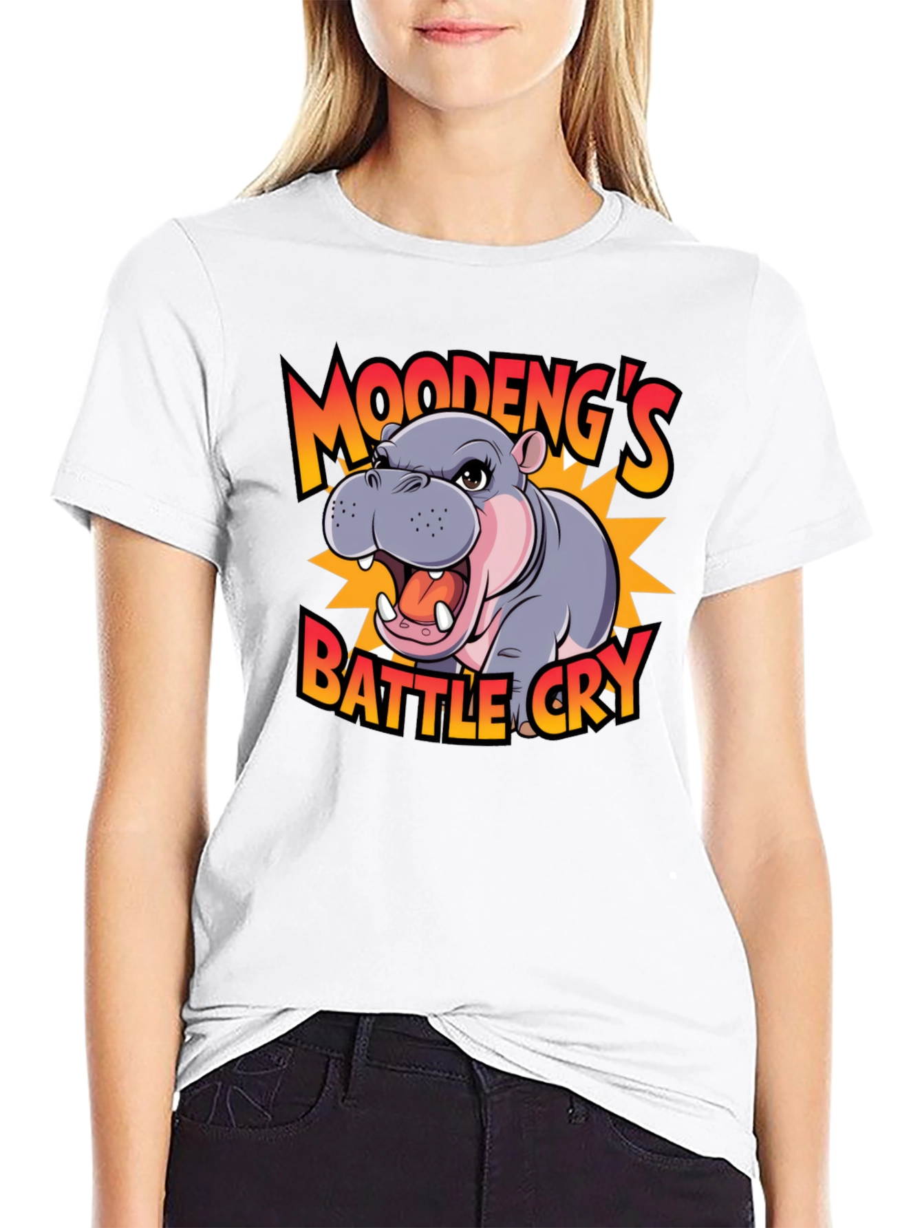 Moodengs Battle Cry Graphic Tee - Black