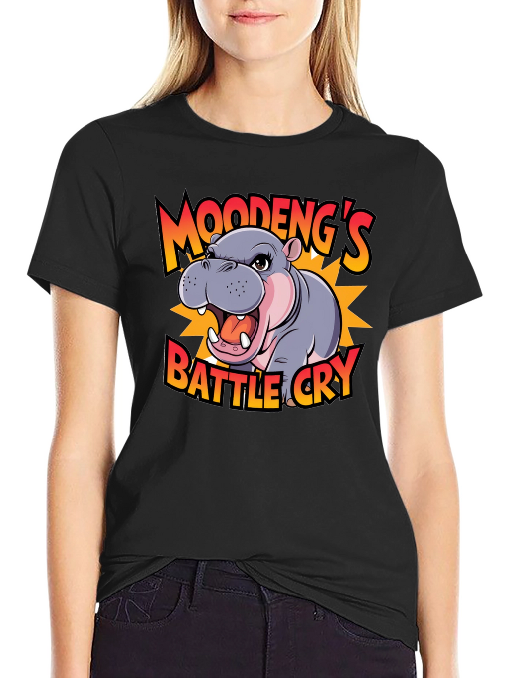 Moodengs Battle Cry Graphic Tee - Black