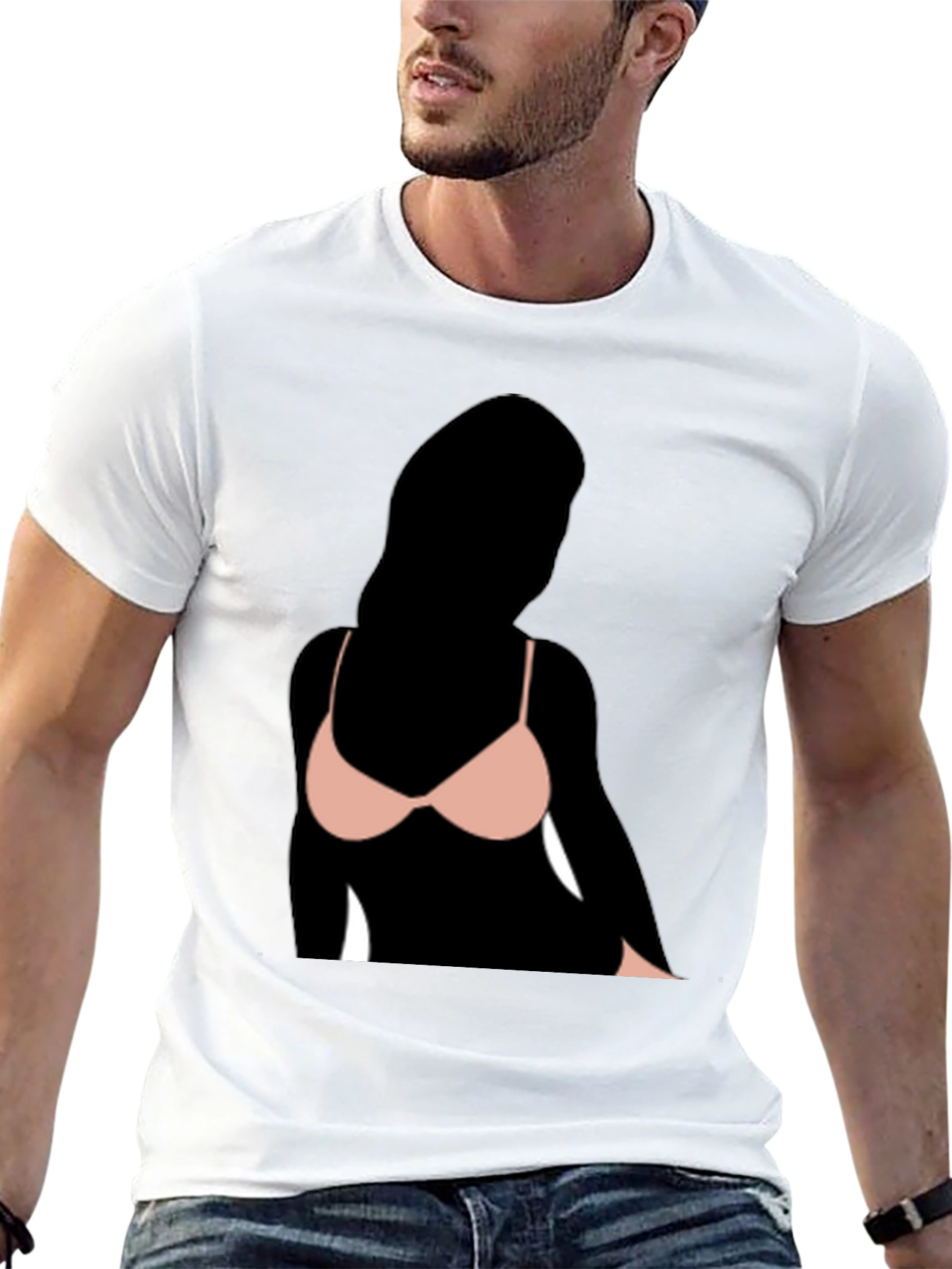 Black T-Shirt with Graphic Print