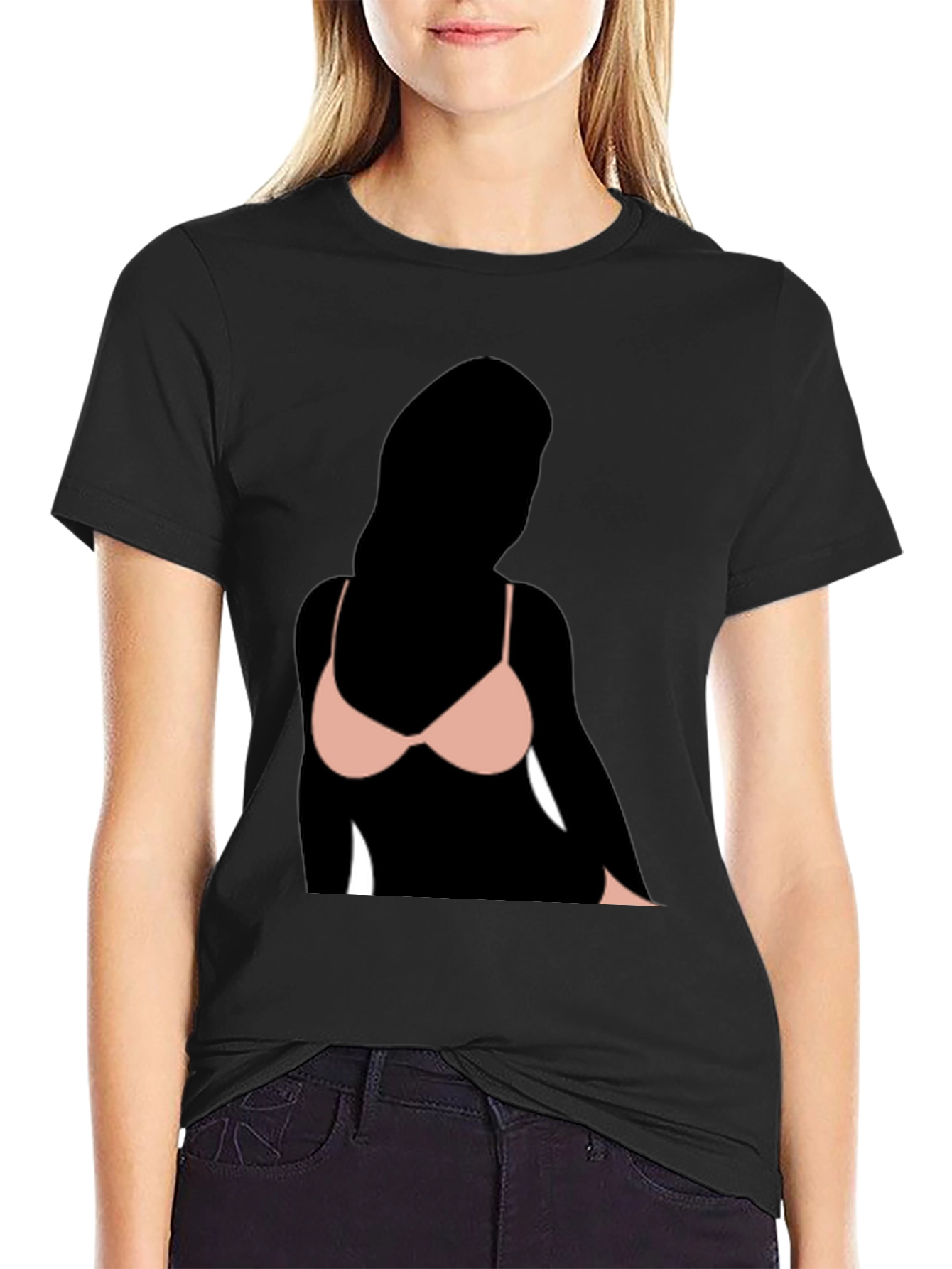 Black T-Shirt with Graphic Print