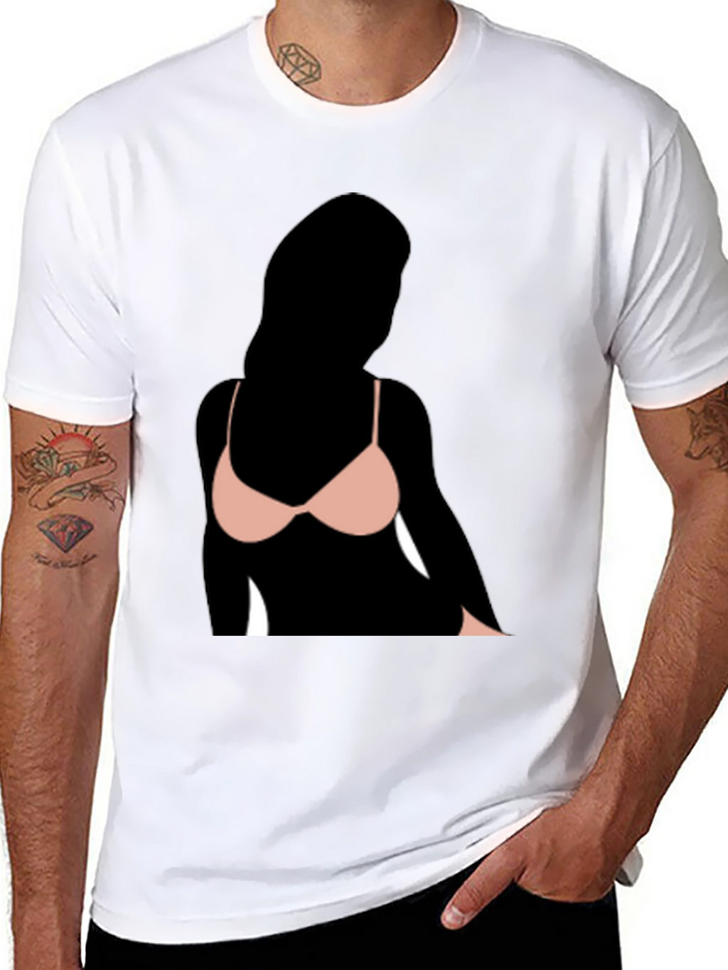 Black T-Shirt with Graphic Print