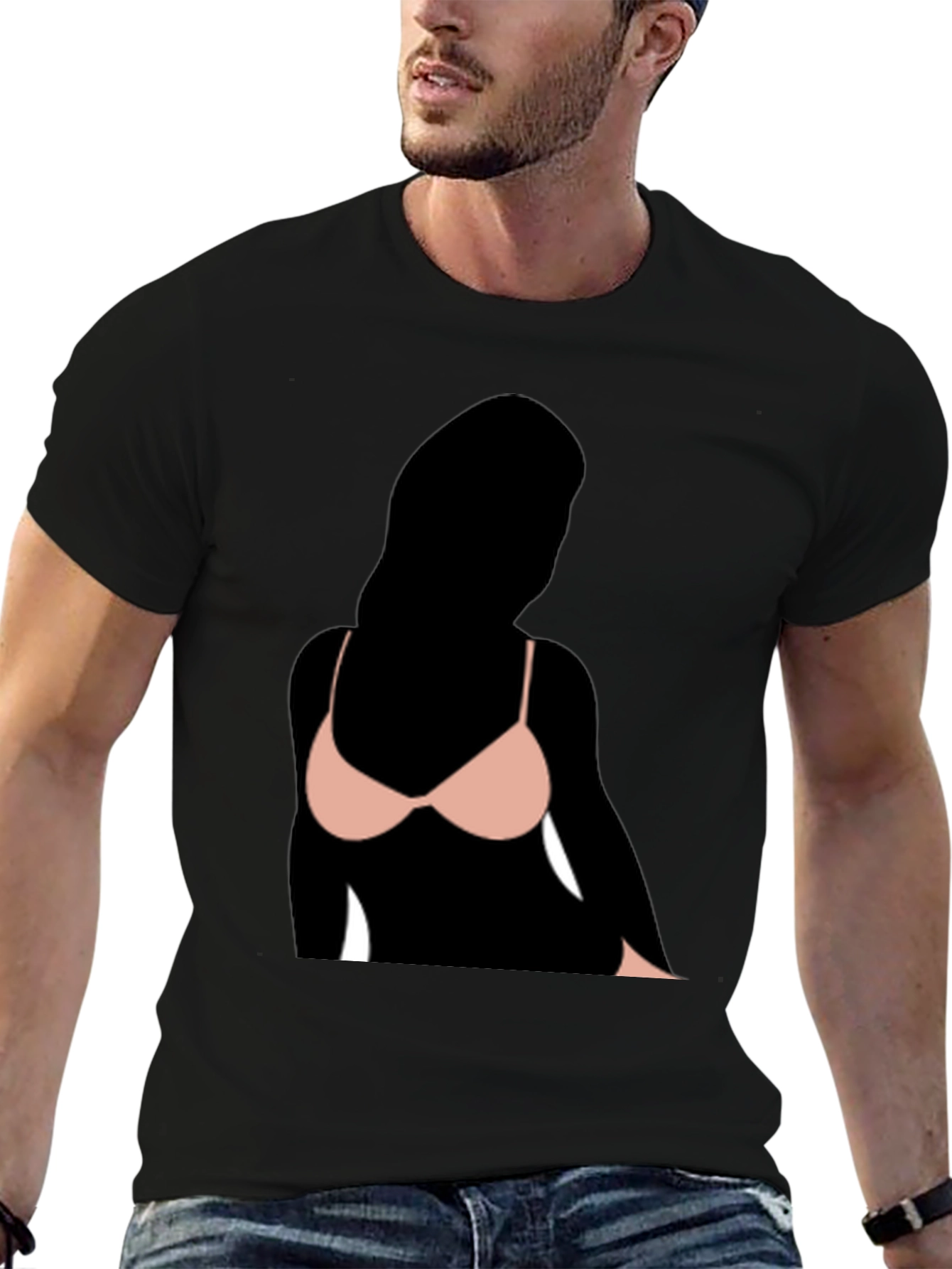 Black T-Shirt with Graphic Print