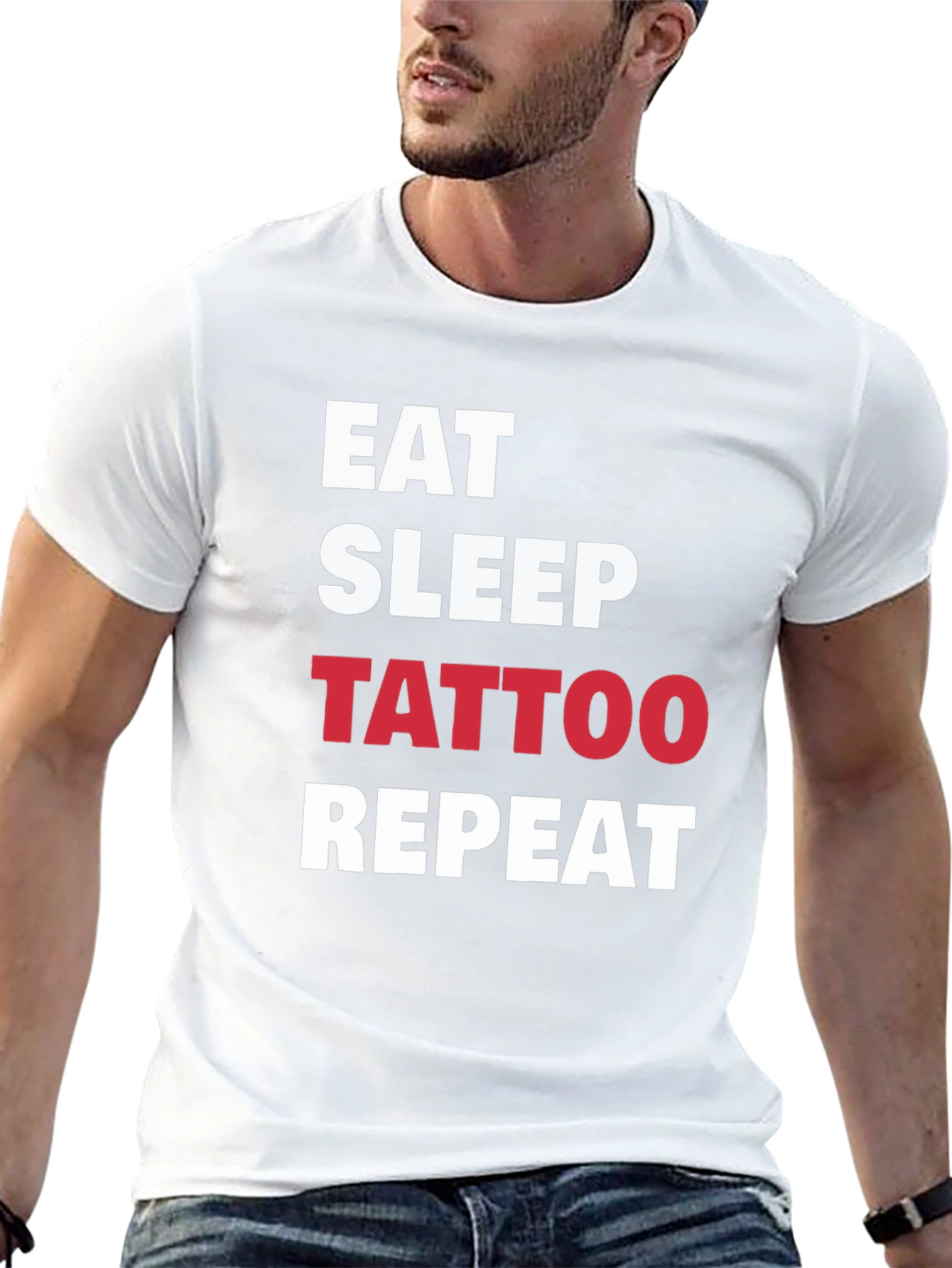 Eat Sleep Tattoo Repeat Black T-Shirt