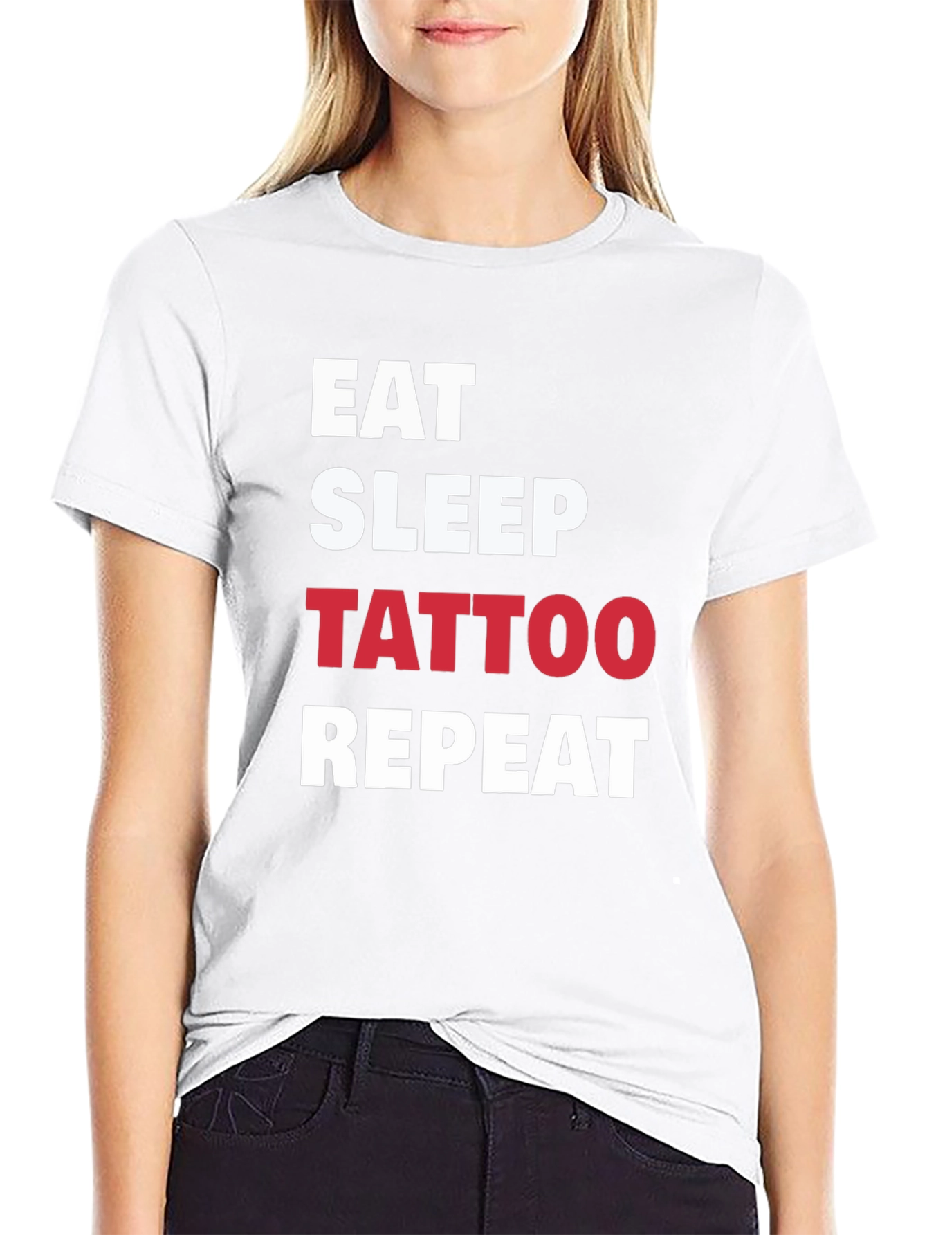 Eat Sleep Tattoo Repeat Black T-Shirt