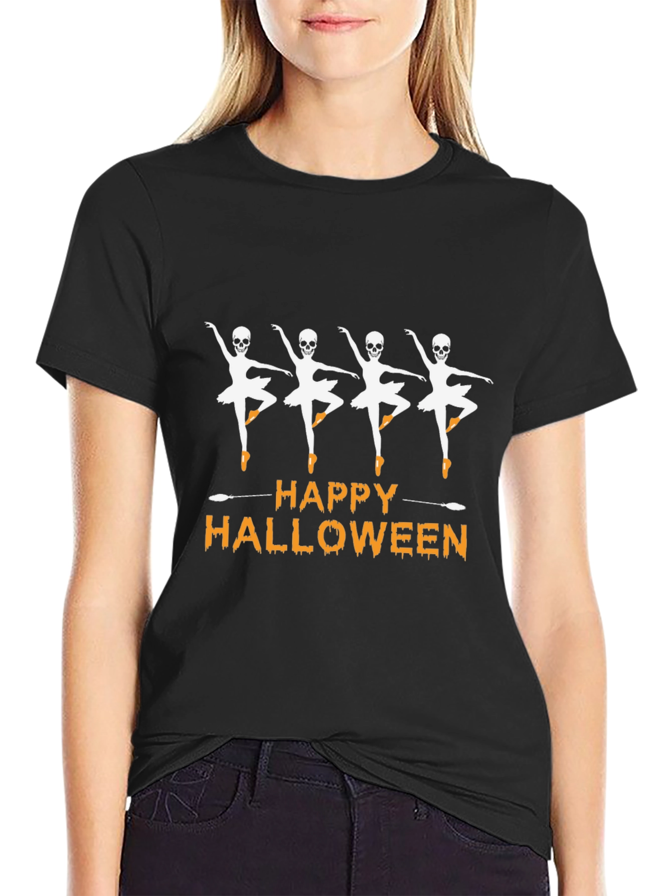 Skeleton Ballerina Halloween T-Shirt