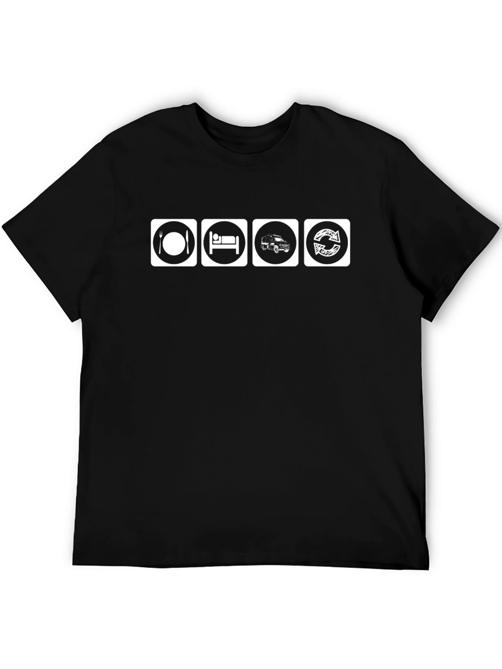 Eat Sleep Explore Repeat Black T-Shirt