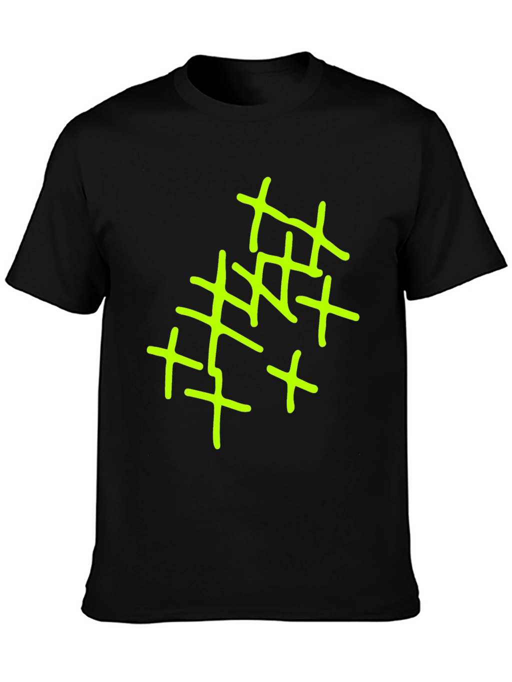 Abstract Cross Design Mens Black T-Shirt