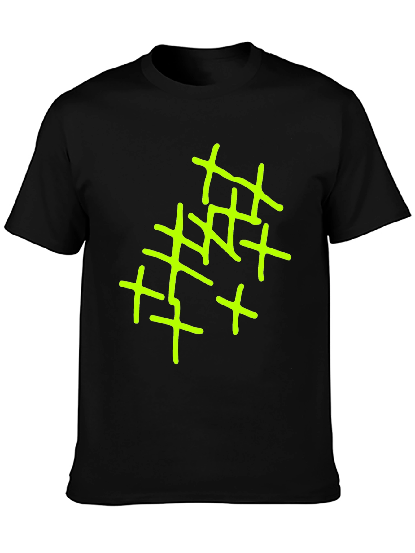 Abstract Cross Design Mens Black T-Shirt