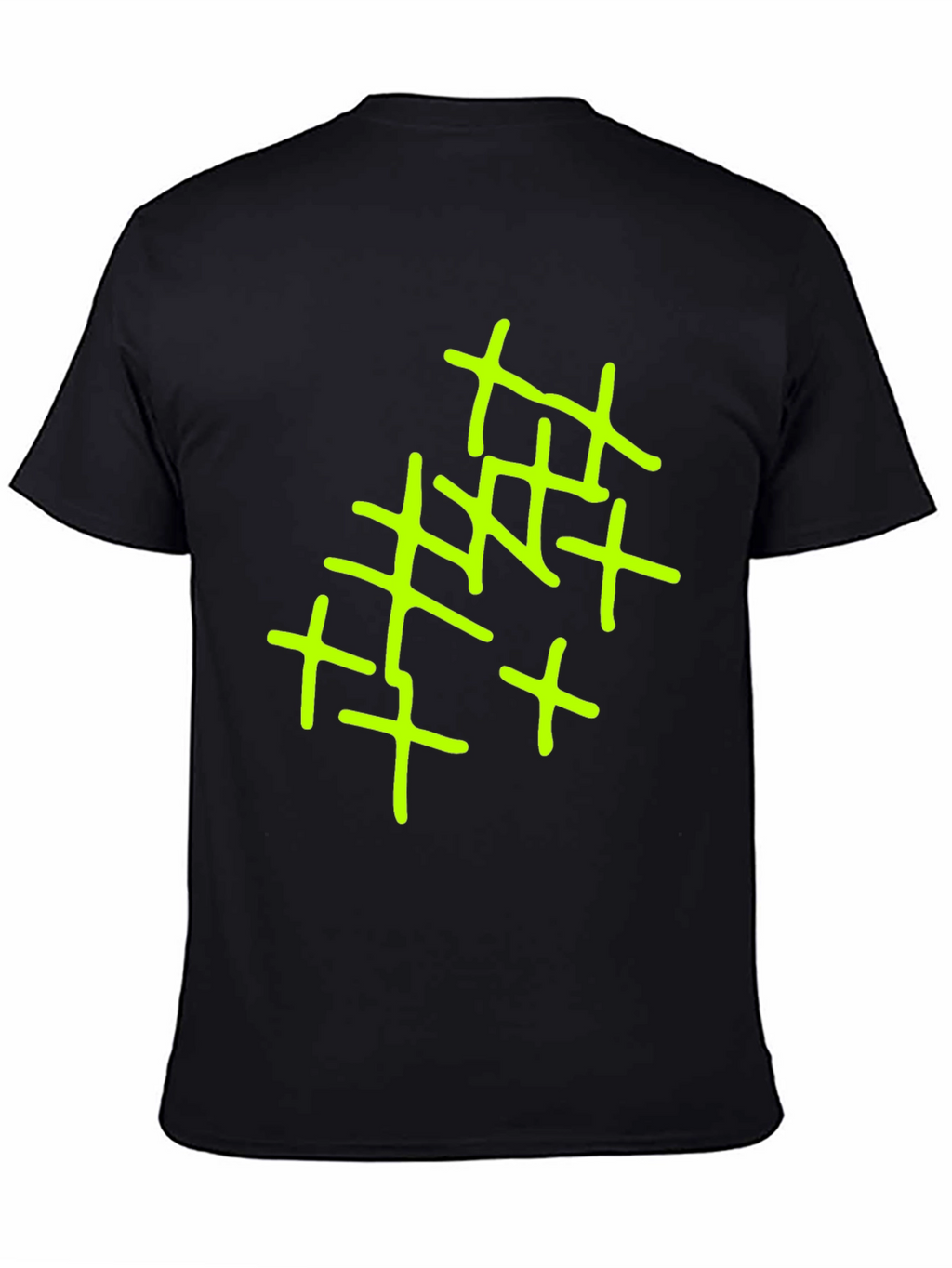 Abstract Cross Design Mens Black T-Shirt