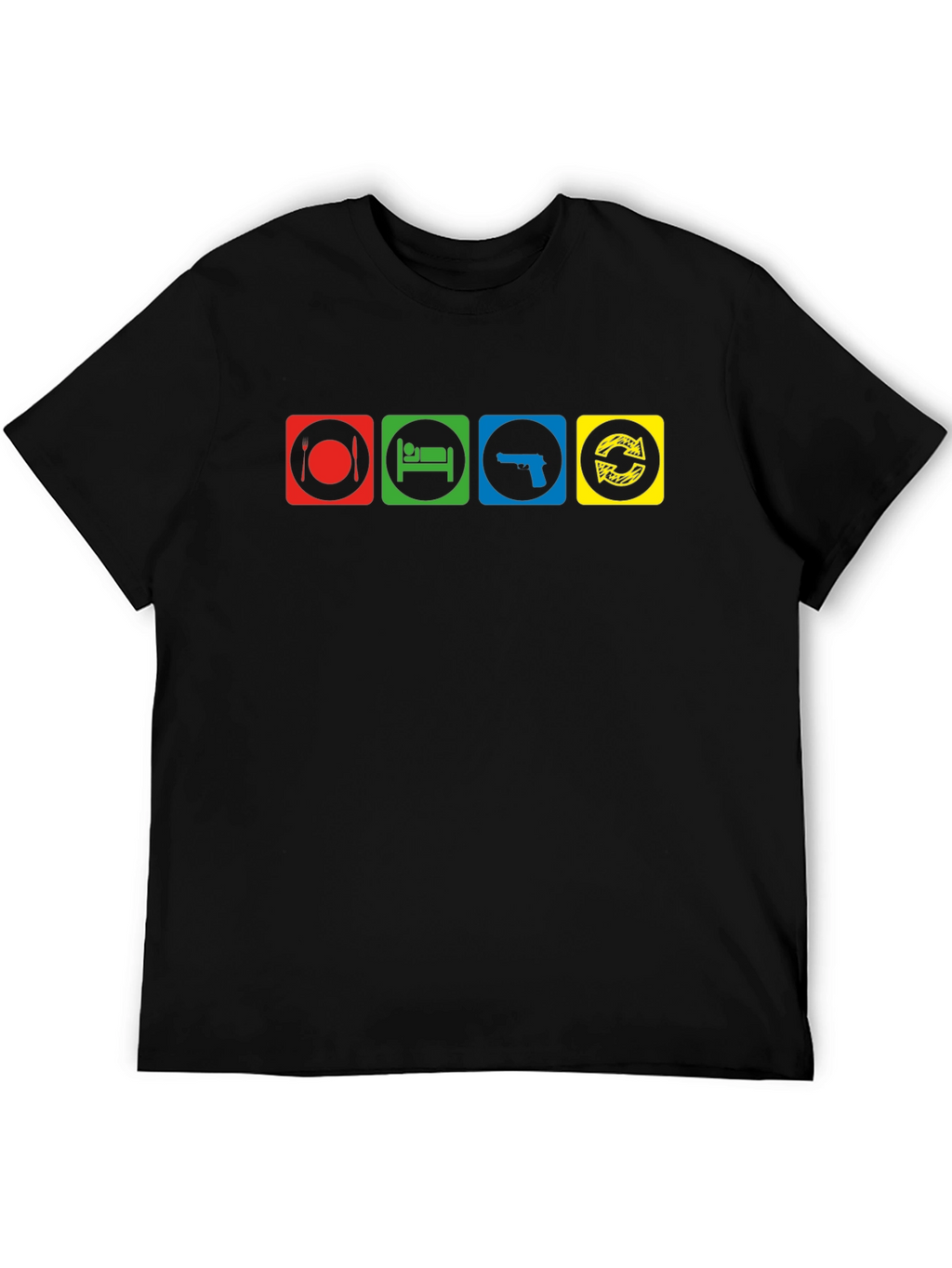 Eat Sleep Gun Repeat Graphic T-Shirt