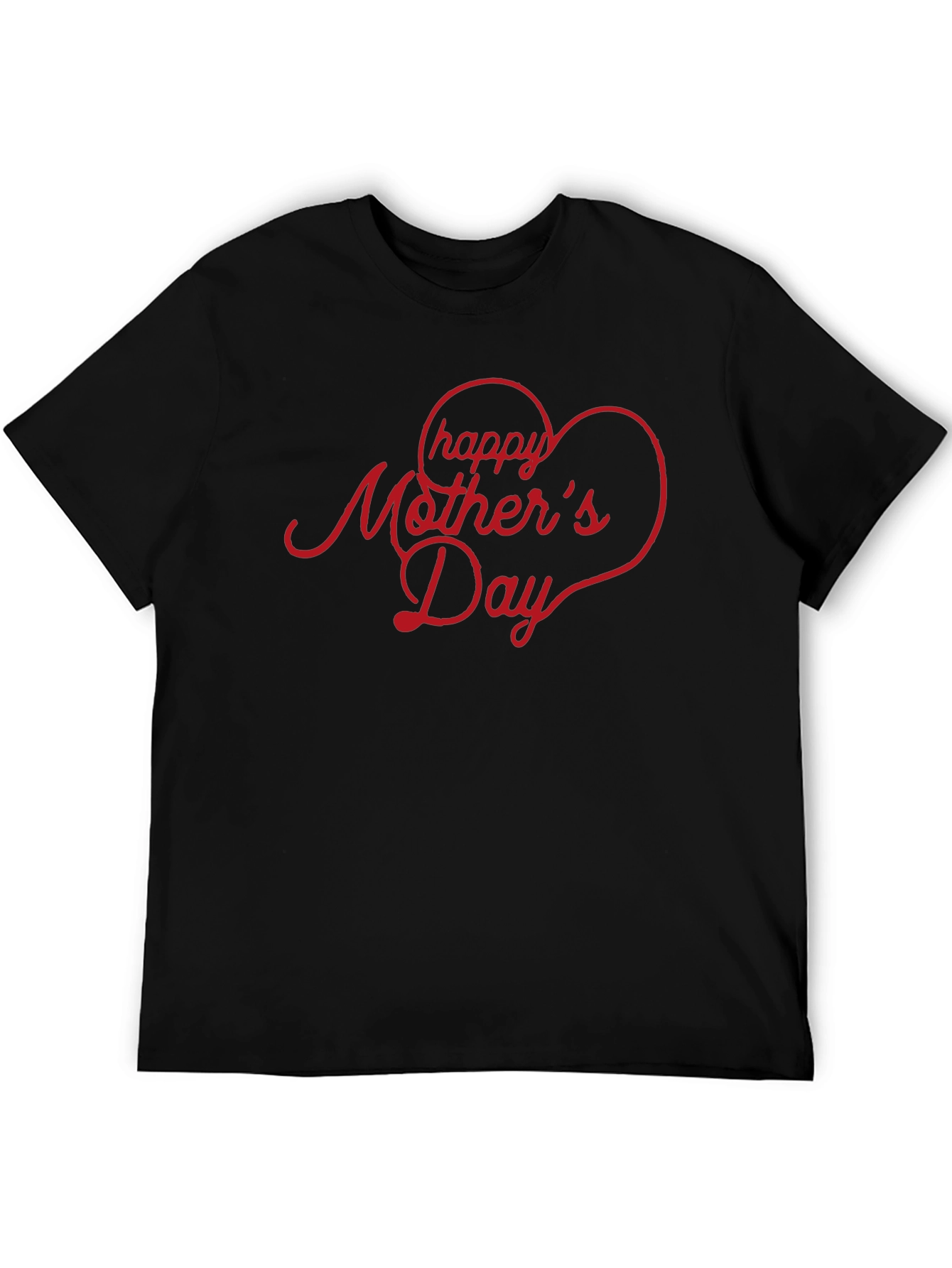 Happy Mothers Day Heart T-Shirt - Black