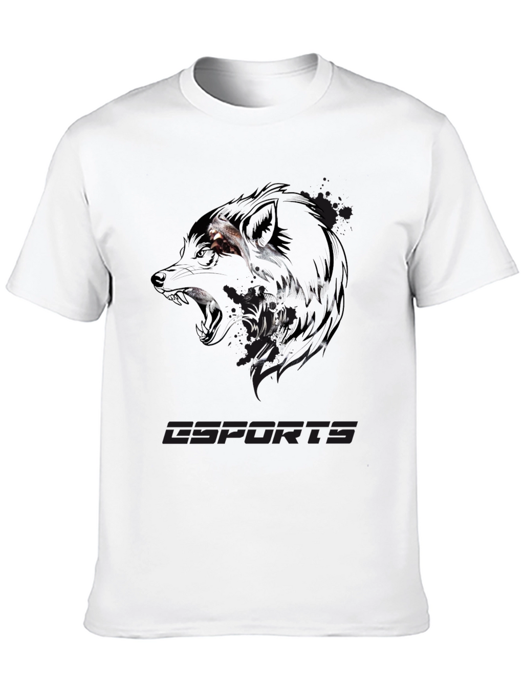 Esports Wolf Graphic Black T-Shirt