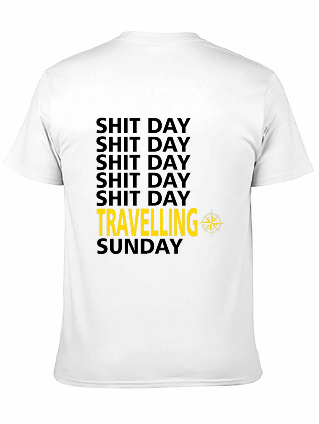 Shit Day Travelling Compass Mens Black T-Shirt