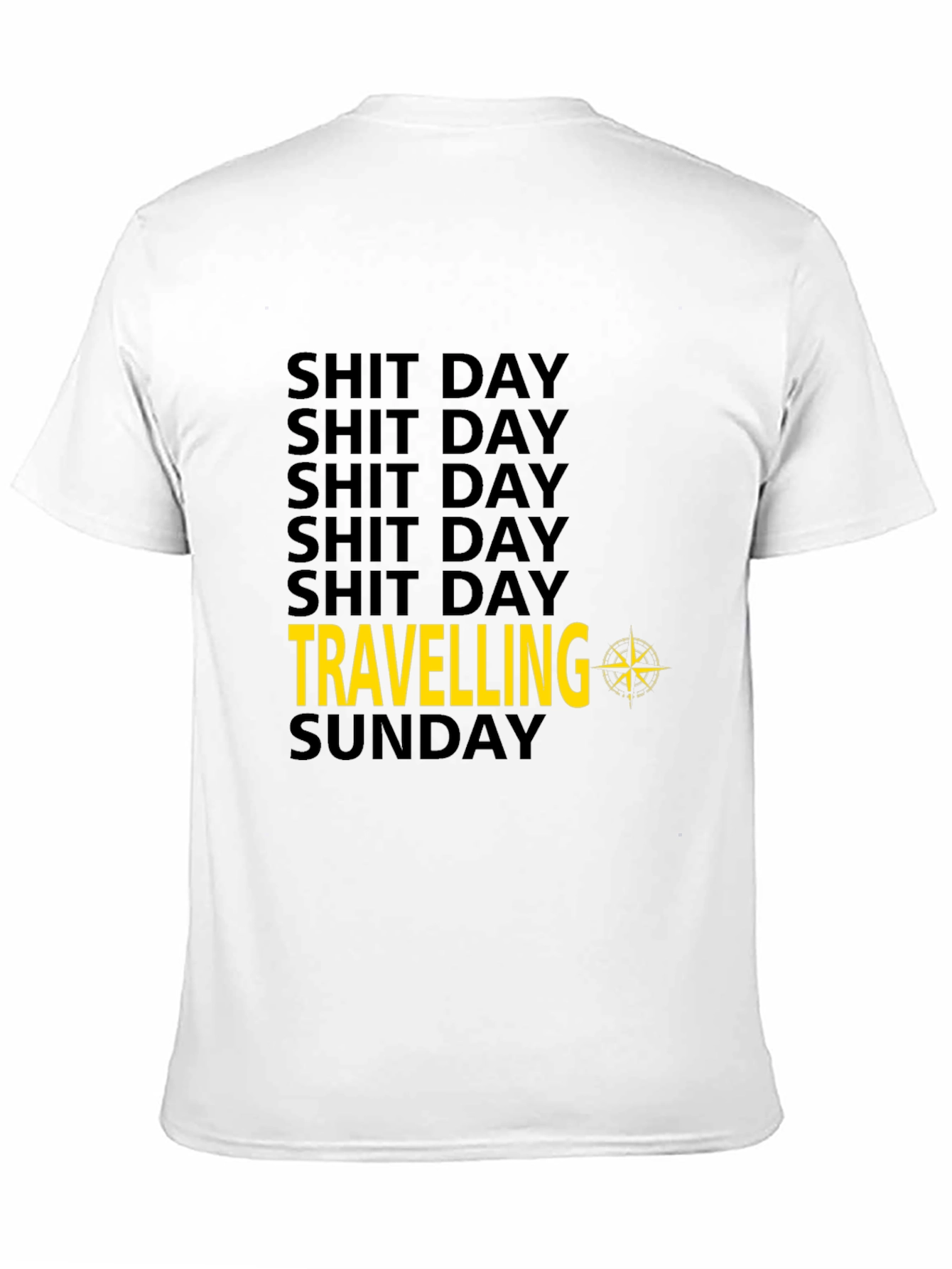 Shit Day Travelling Compass Mens Black T-Shirt