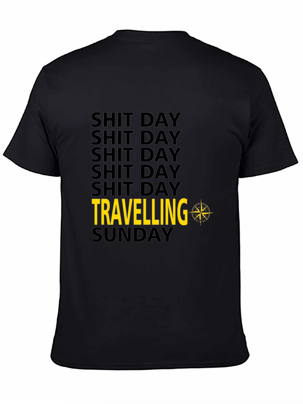 Shit Day Travelling Compass Mens Black T-Shirt