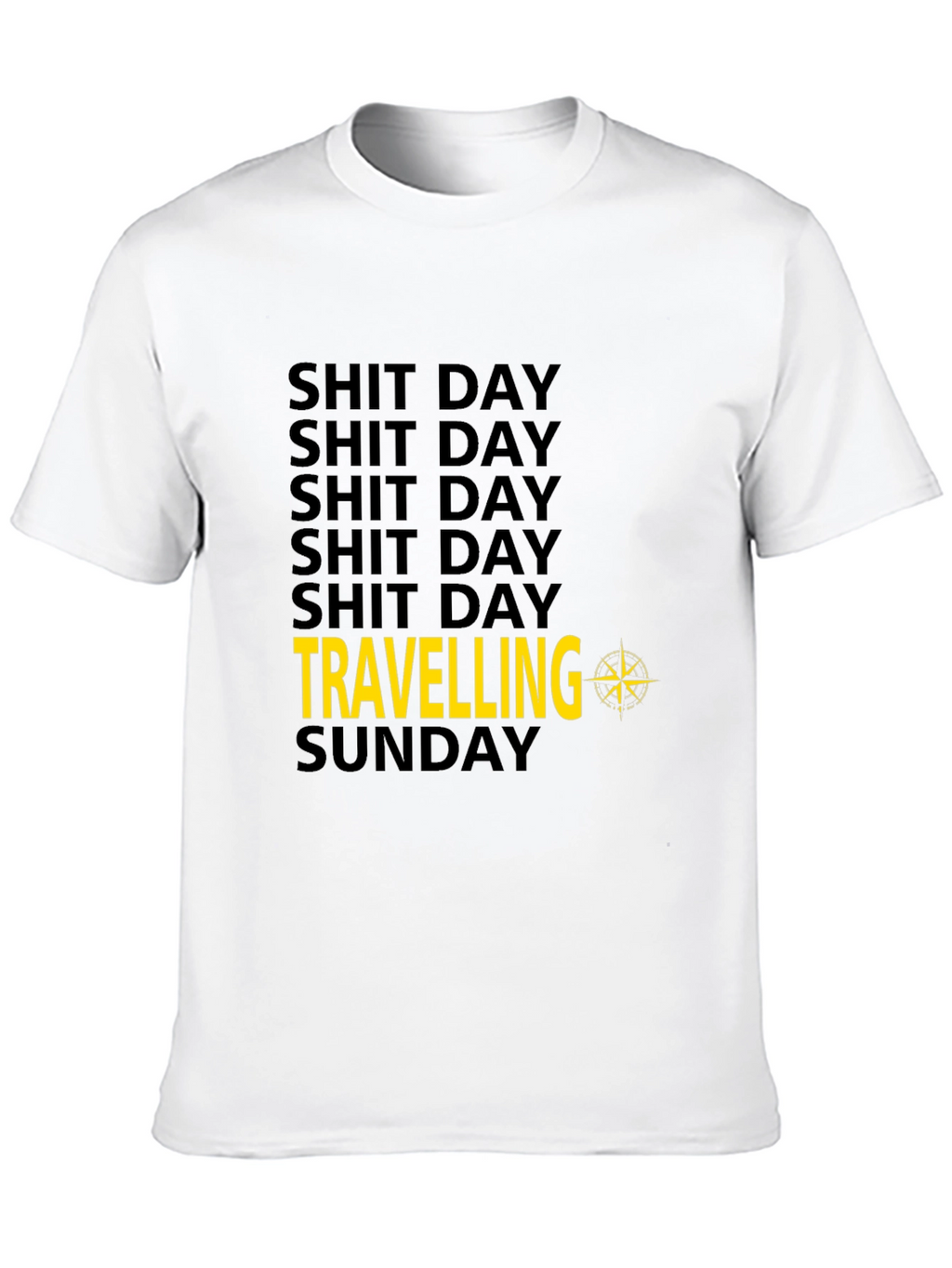 Shit Day Travelling Compass Mens Black T-Shirt