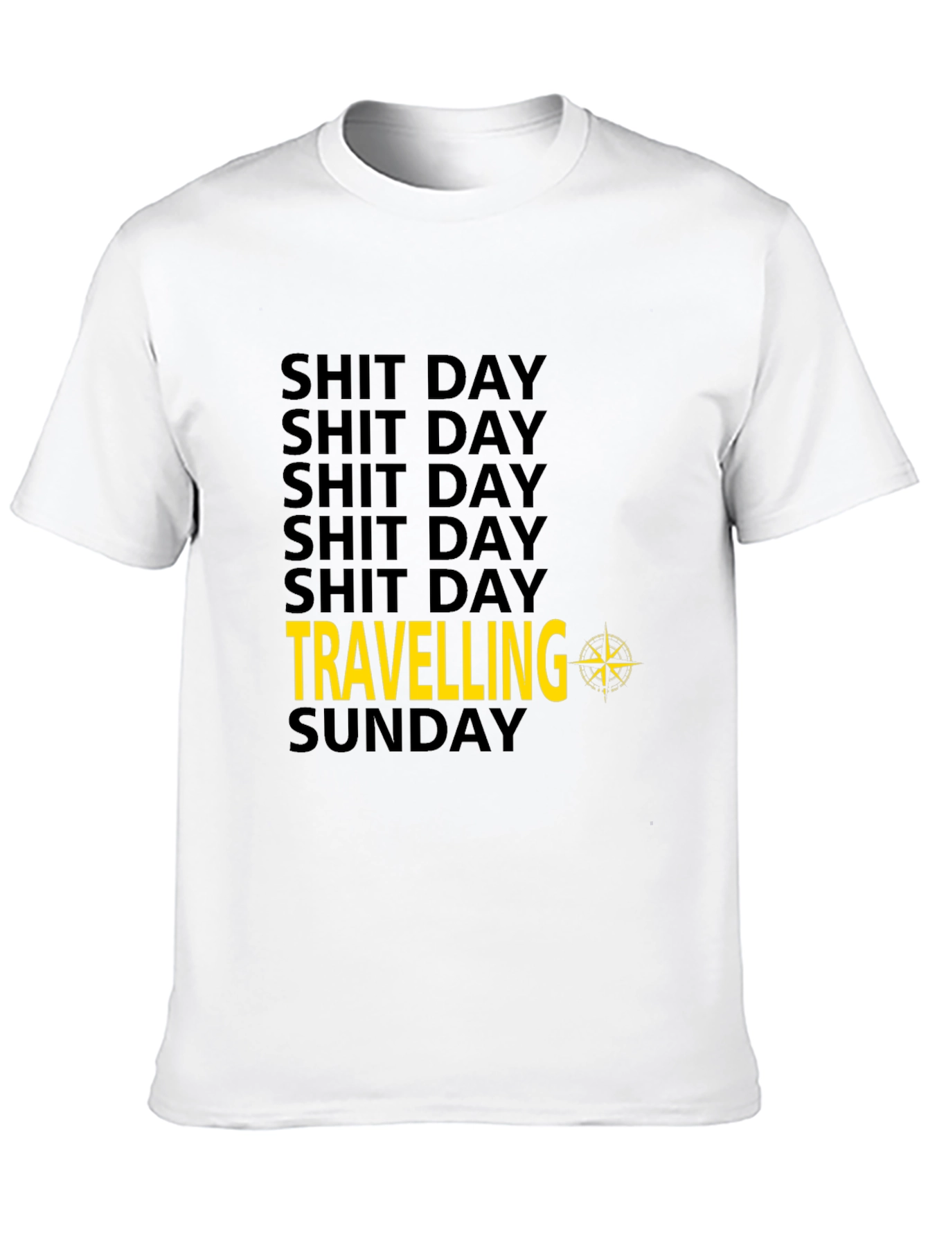 Shit Day Travelling Compass Mens Black T-Shirt