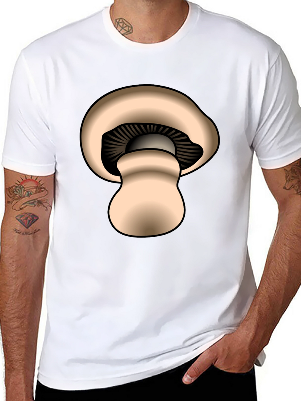 Mushroom Graphic Black T-Shirt