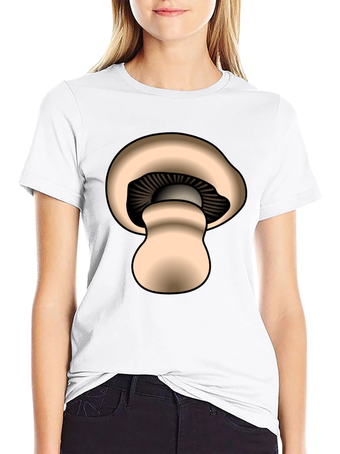 Mushroom Graphic Black T-Shirt