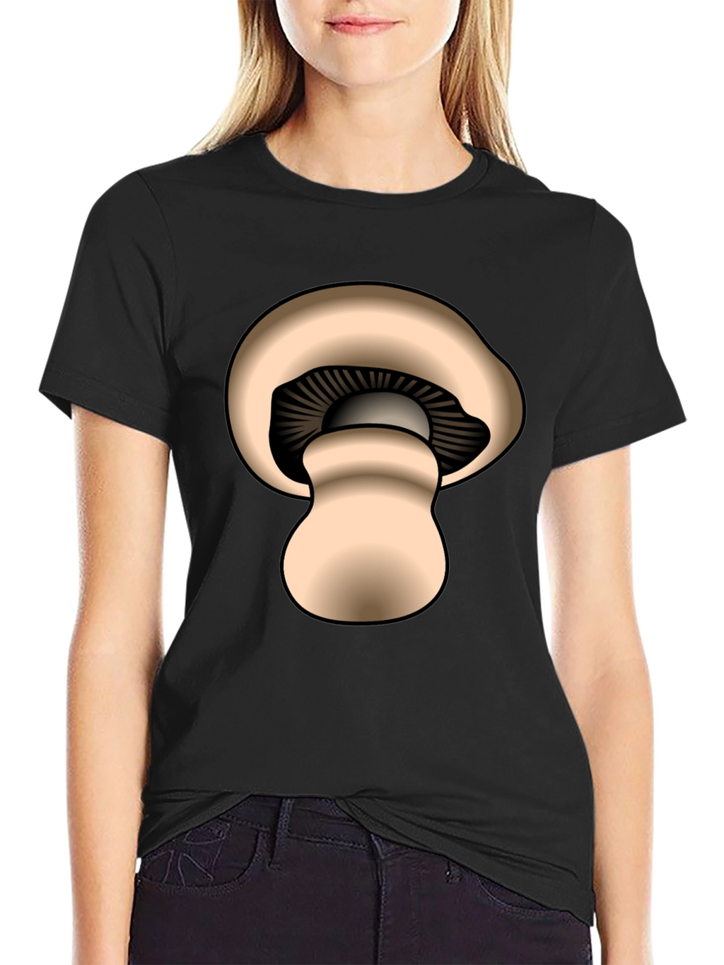 Mushroom Graphic Black T-Shirt