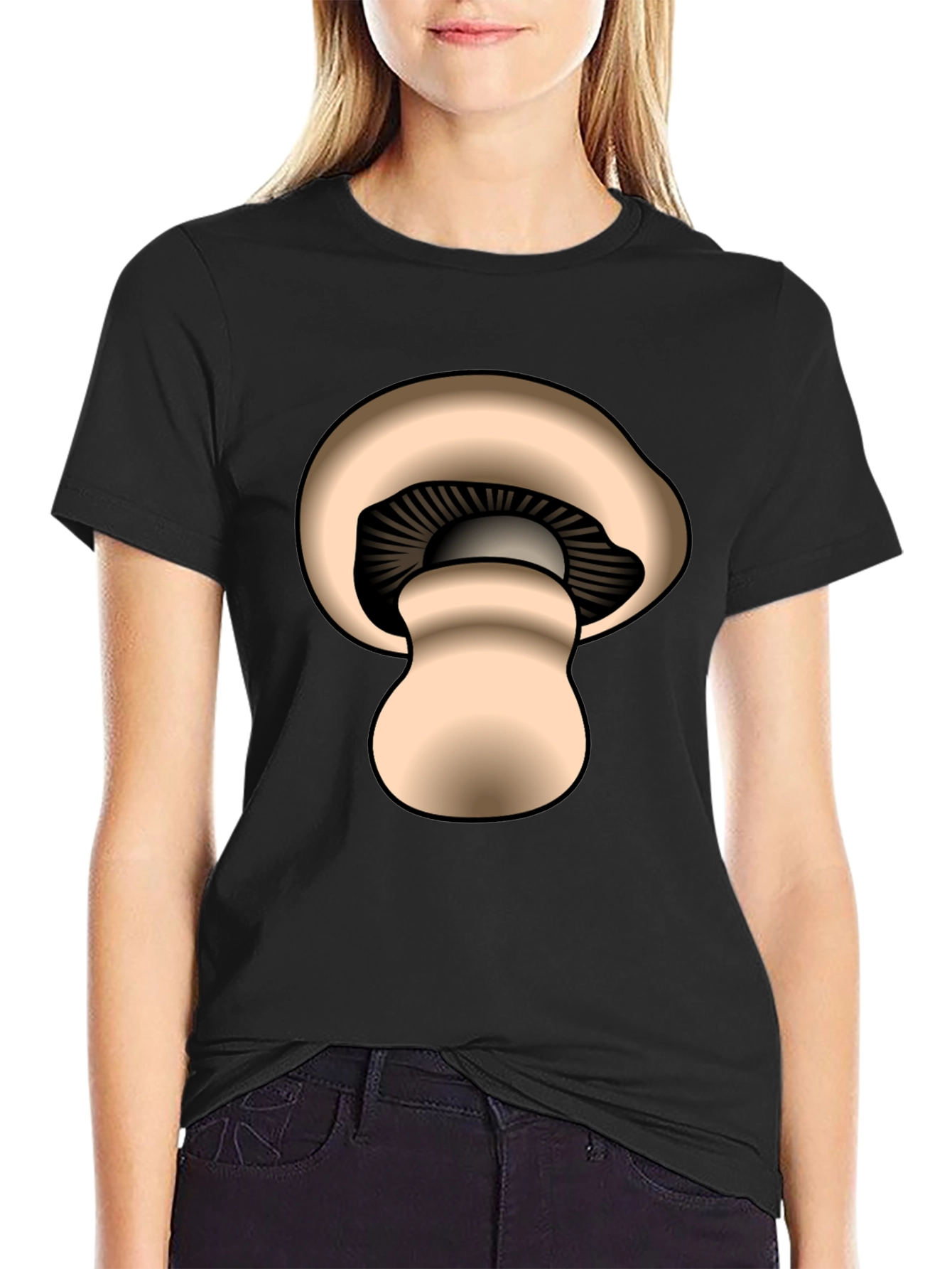 Mushroom Graphic Black T-Shirt