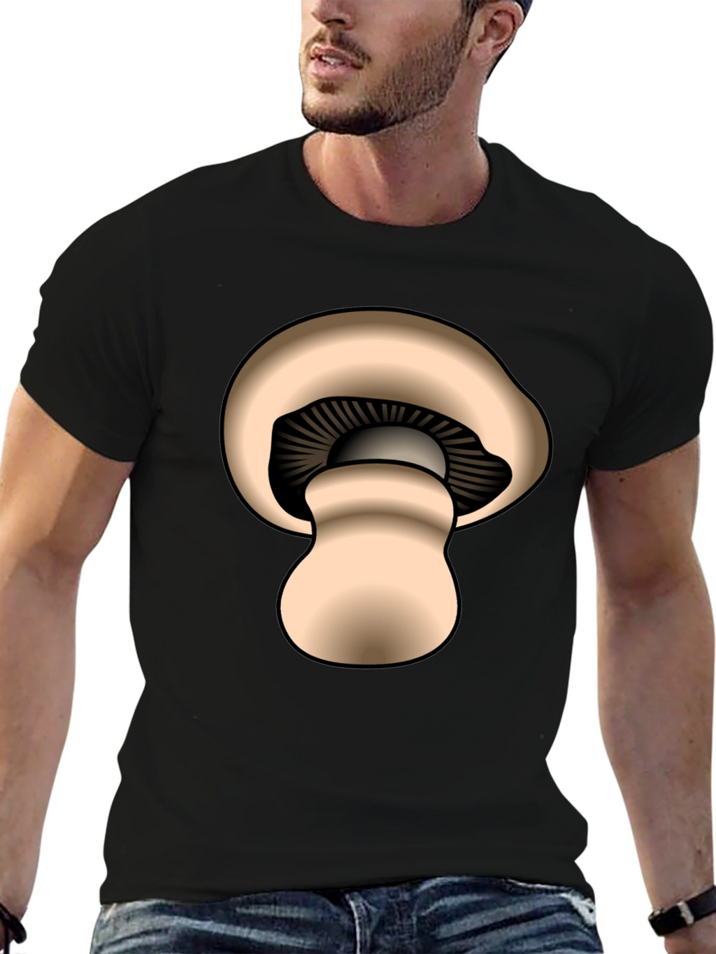 Mushroom Graphic Black T-Shirt