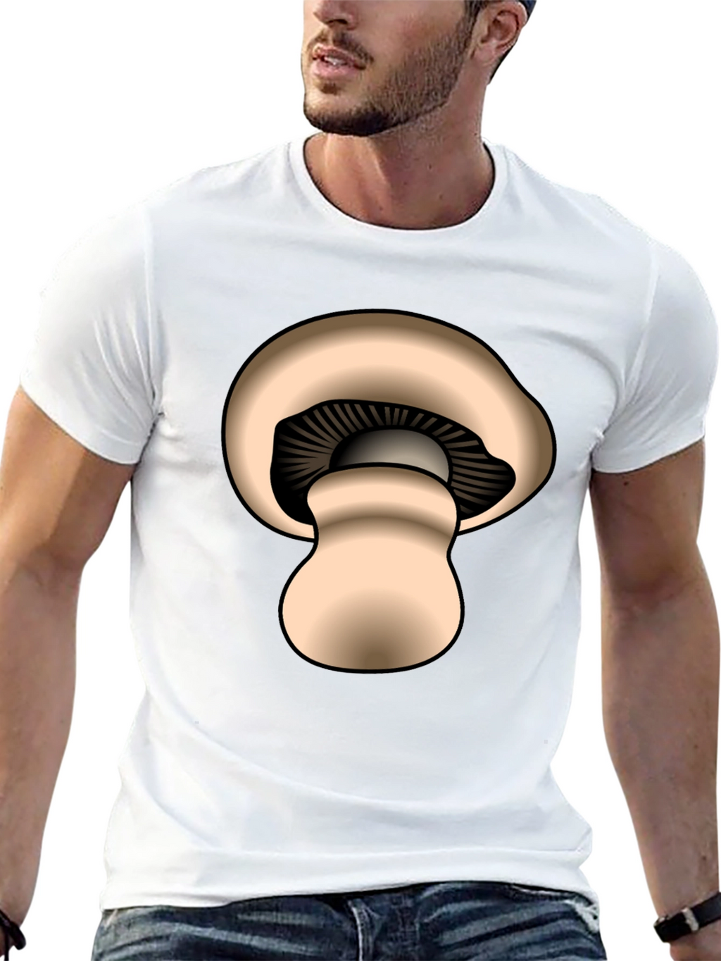Mushroom Graphic Black T-Shirt
