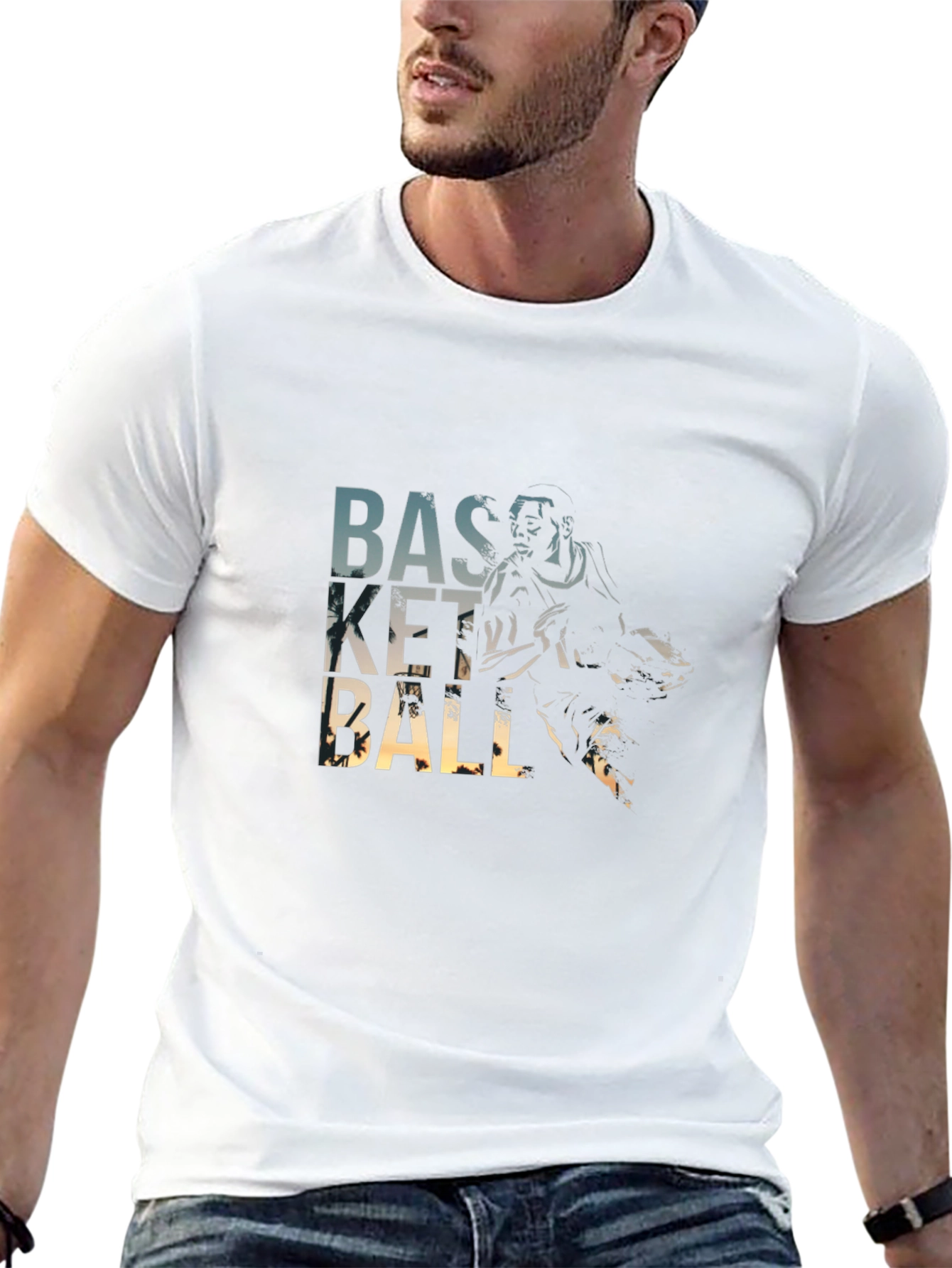 Basketball Player Graphic T-Shirt - Black