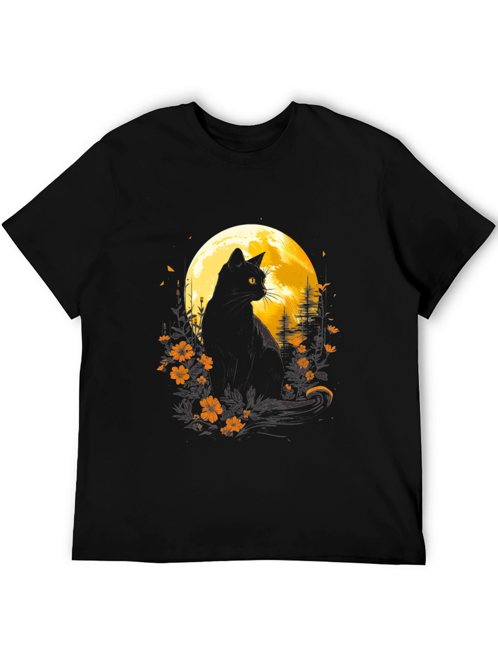 Black Cat Moon Graphic Tee