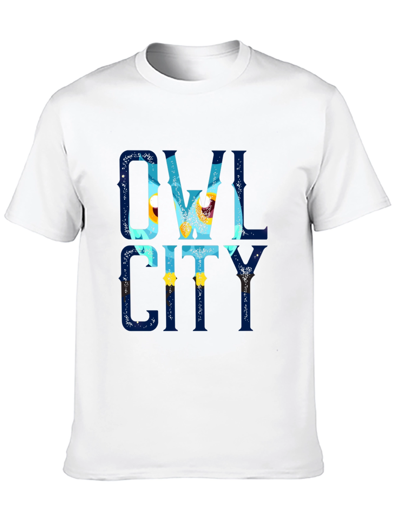 Owl City Graphic Print Black T-Shirt