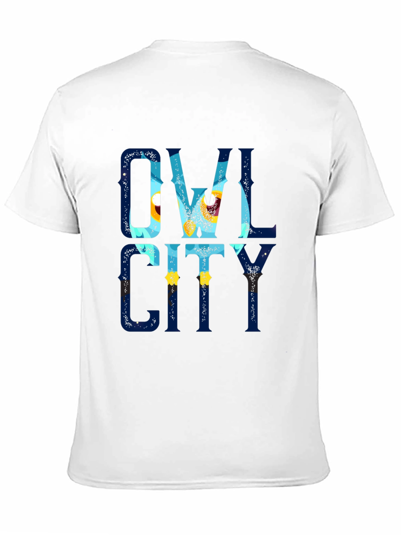 Owl City Graphic Print Black T-Shirt