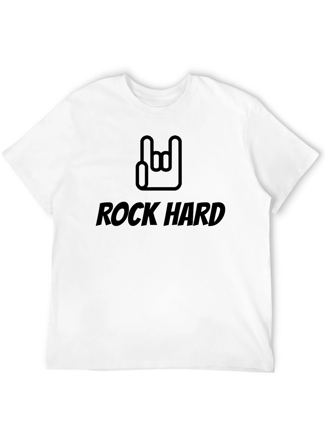 Rock Hard Graphic Tee - Black Cotton T-Shirt