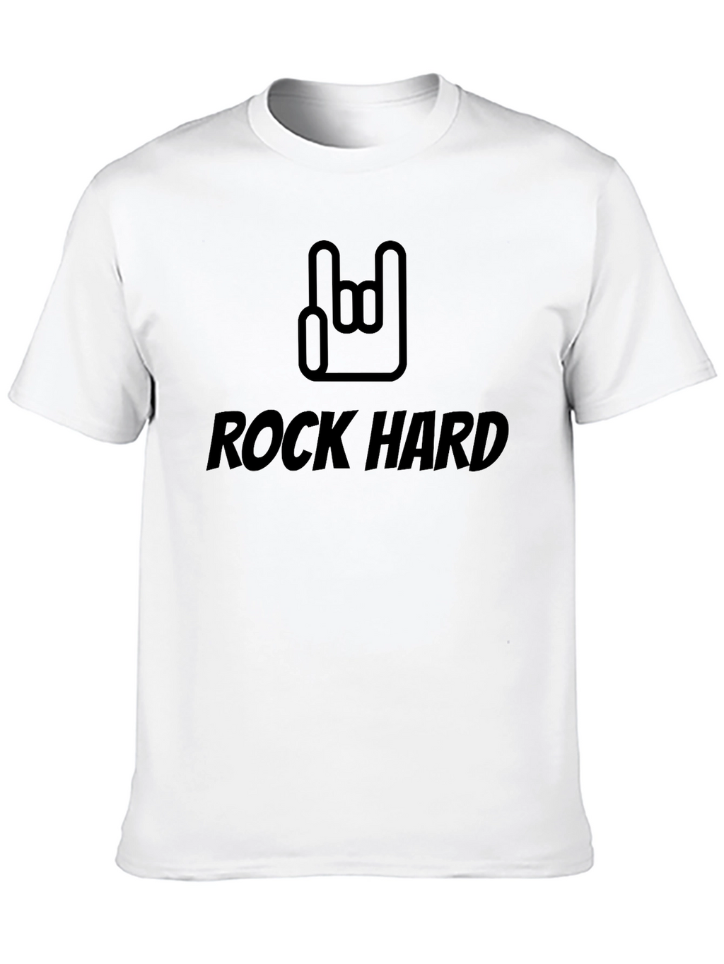 Rock Hard Graphic Tee - Black Cotton T-Shirt