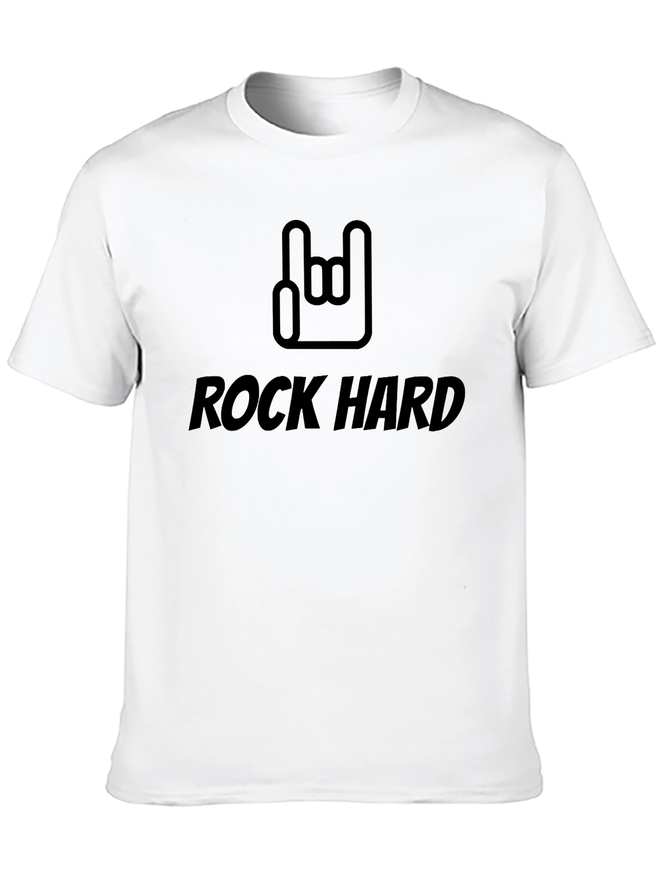 Rock Hard Graphic Tee - Black Cotton T-Shirt